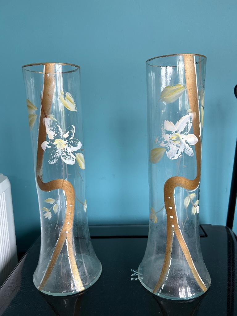 glazen vazen art nouveau stijl, Antiek en Kunst, Ophalen