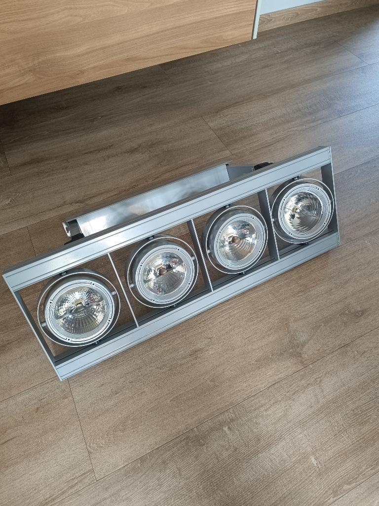 Industriële moderne hanglampen met 4 spots, Ophalen of Verzenden, Zo goed als nieuw