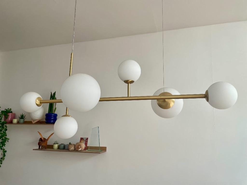 Set retro modern hanglampen, Enlèvement ou Envoi, Comme neuf, Verre, Retro modern