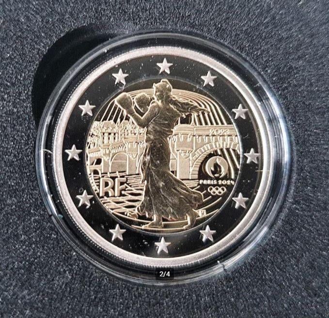 Frankrijk 2 euro 2023 proof Olympische Spelen 2024, Verzenden, Frankrijk, 2 euro, Losse munt