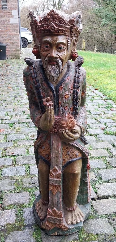 statue en bois sculpter prètre de bali, Antiquités & Art, Enlèvement