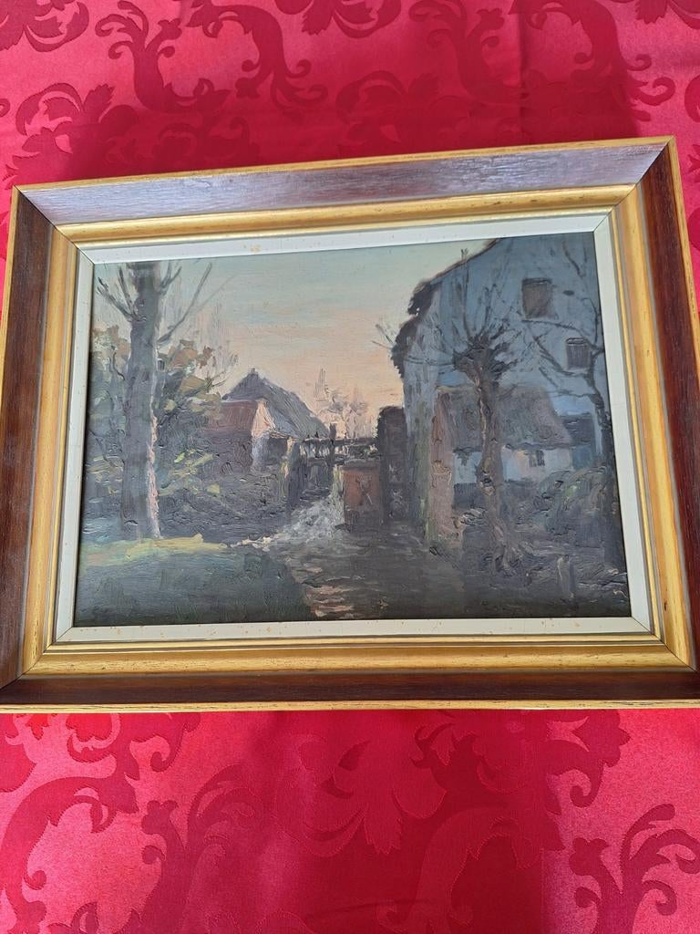 Huile sur panneau avec bel encadrement 33cm/ 24 cm+ pourtour, Enlèvement