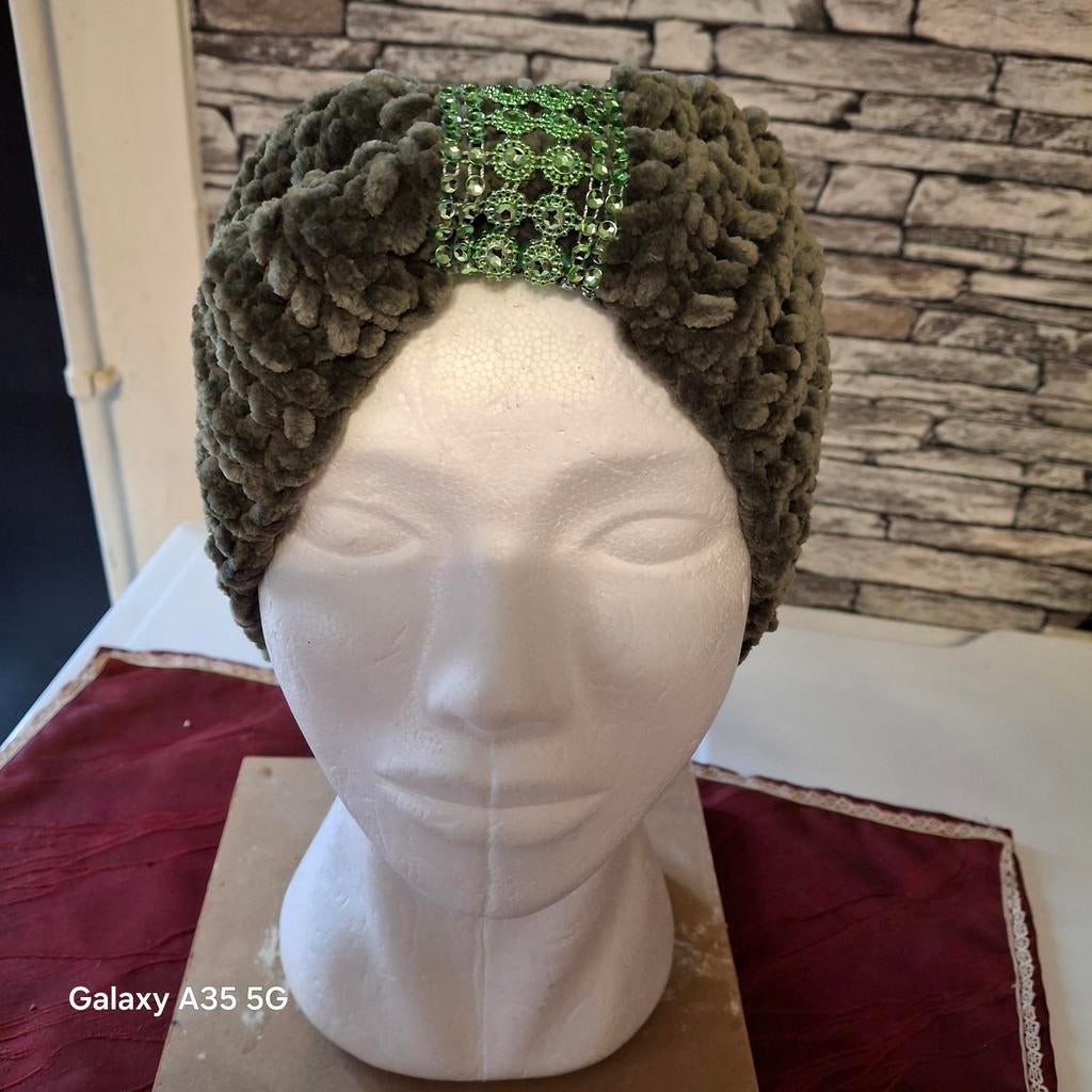 Zachte floere Haarband met steentjes groen, Kleding | Dames, Ophalen of Verzenden, Nieuw