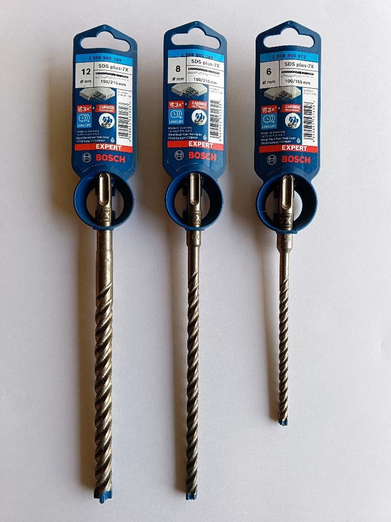 Set de forets SDS Plus 7X 6 8 12 mm BOSCH Expert, Bricolage & Construction, Neuf, 600 watts ou plus, Enlèvement ou Envoi, Marteau perforateur et/ou Marteau piqueur