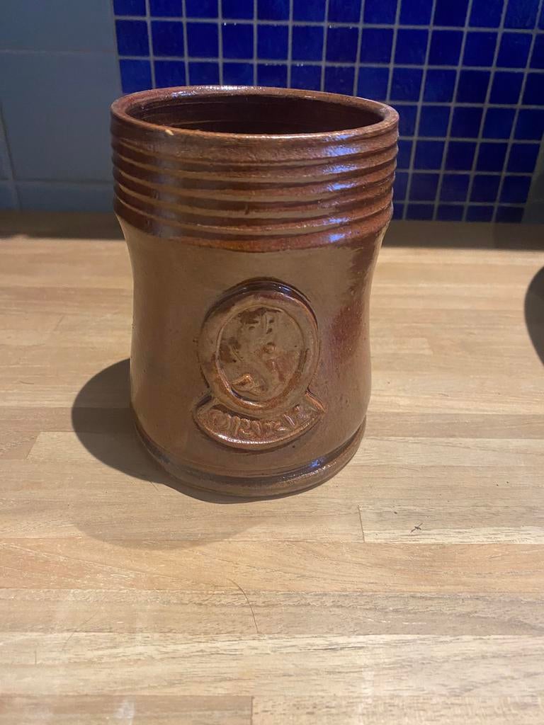 Chope Orval neuf en grès 33cl brun signé, Collections, Enlèvement ou Envoi