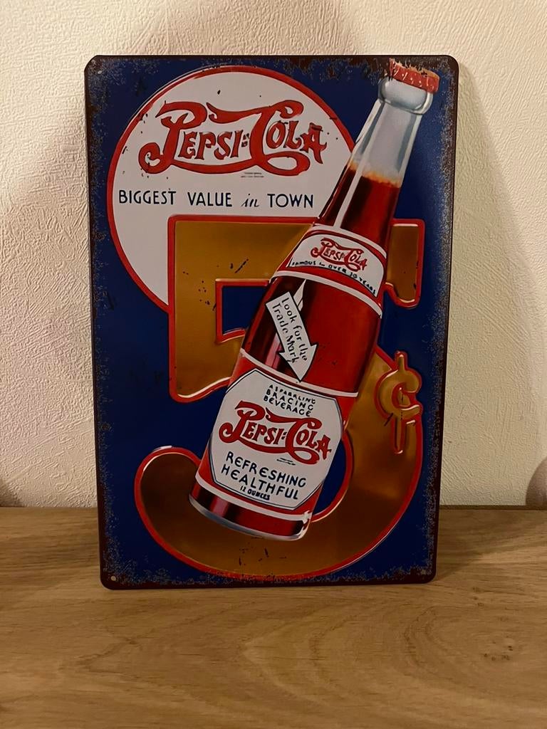 Plaque métallique Pepsi Cola, Enlèvement ou Envoi, Comme neuf