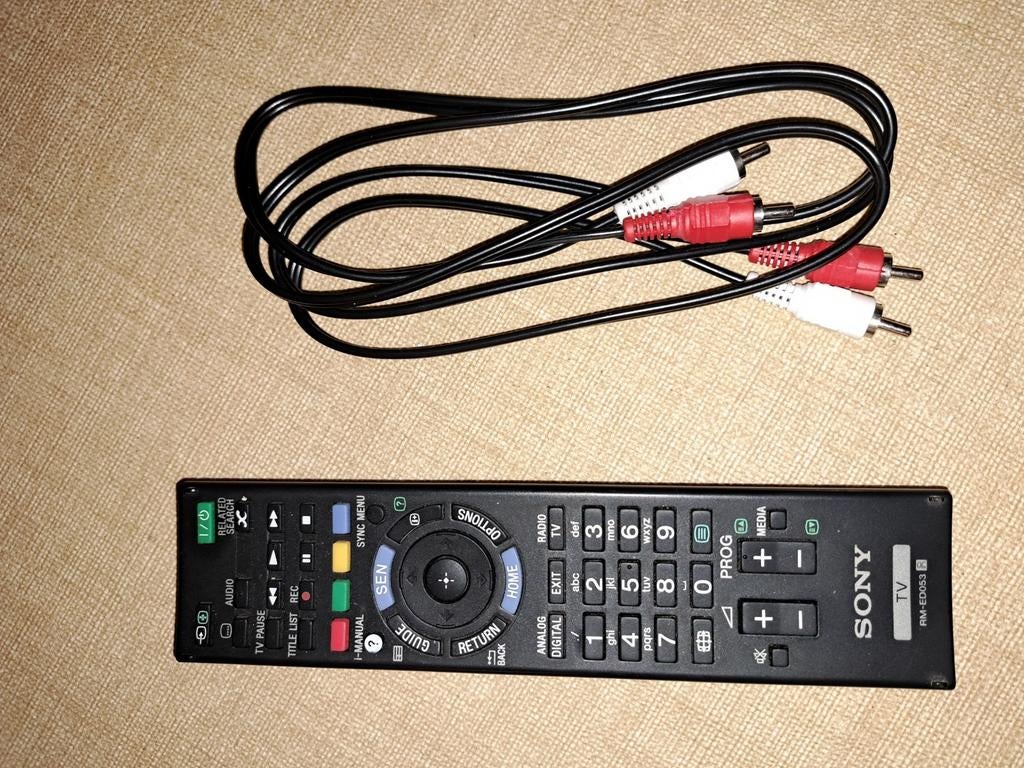 Originele SONY RM-ED053 afstandsbediening en RCA-kabel, Ophalen, Zo goed als nieuw, Origineel