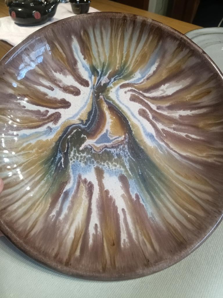 Vintage keramische wandschaal  jaren 60-70 - Fat Lava-stijl, Antiek en Kunst, Ophalen of Verzenden