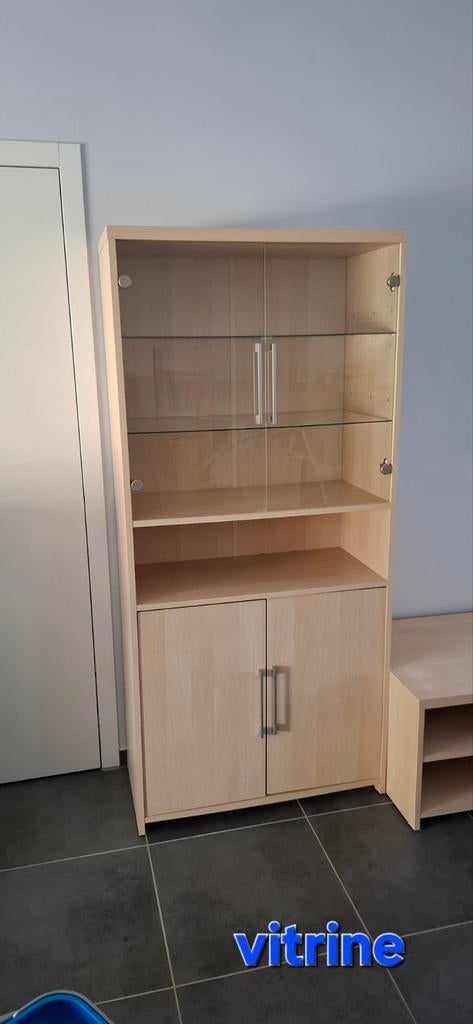 sale a manger 2xVitrine, buffet, table basse, TV chêne clair, Maison & Meubles, Salles à manger complètes, Enlèvement, Utilisé