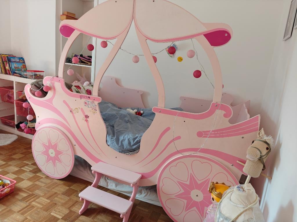 Prinsessenbed, Kinderen en Baby's, Kinderkamer | Bedden, Ophalen, 85 tot 100 cm, Gebruikt, Lattenbodem