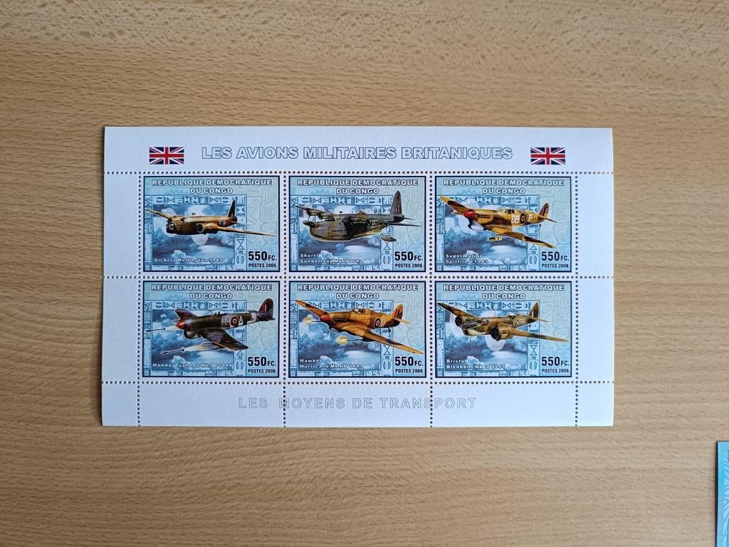 Congo thema vliegtuigen** getand, Postzegels en Munten, Postzegels | Afrika, Ophalen of Verzenden