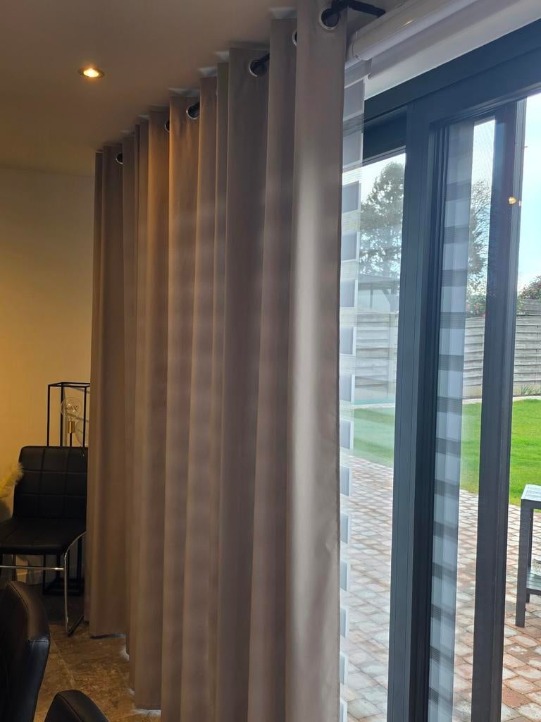 Overgordijnen Beige, Huis en Inrichting, Stoffering | Gordijnen en Lamellen, Ophalen, Beige