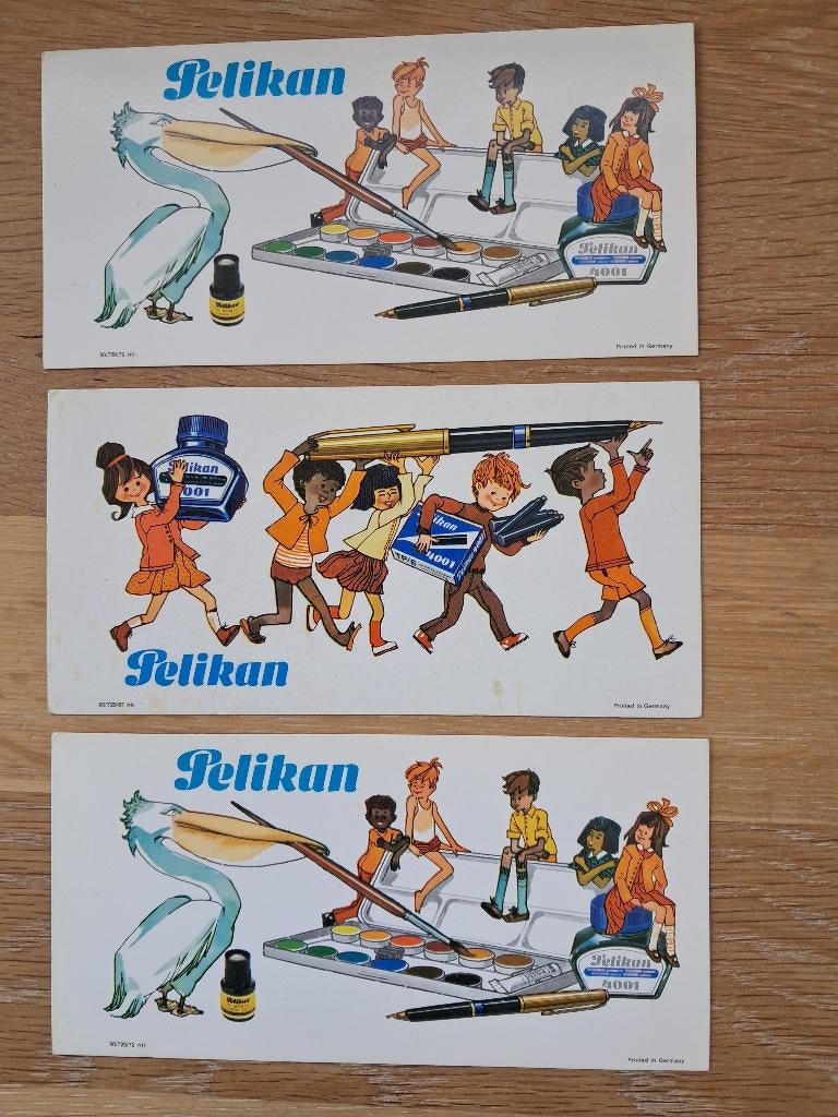 pelikan: 3 oude ongebruikte vloeipapieren, Antiek en Kunst, Ophalen of Verzenden