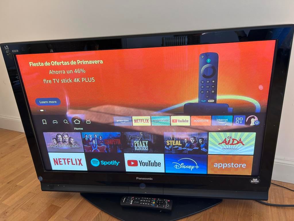TV Panasonic 42” plasma + télécommande (Fire TV), Ophalen, Panasonic, 50 Hz, HD Ready (720p)