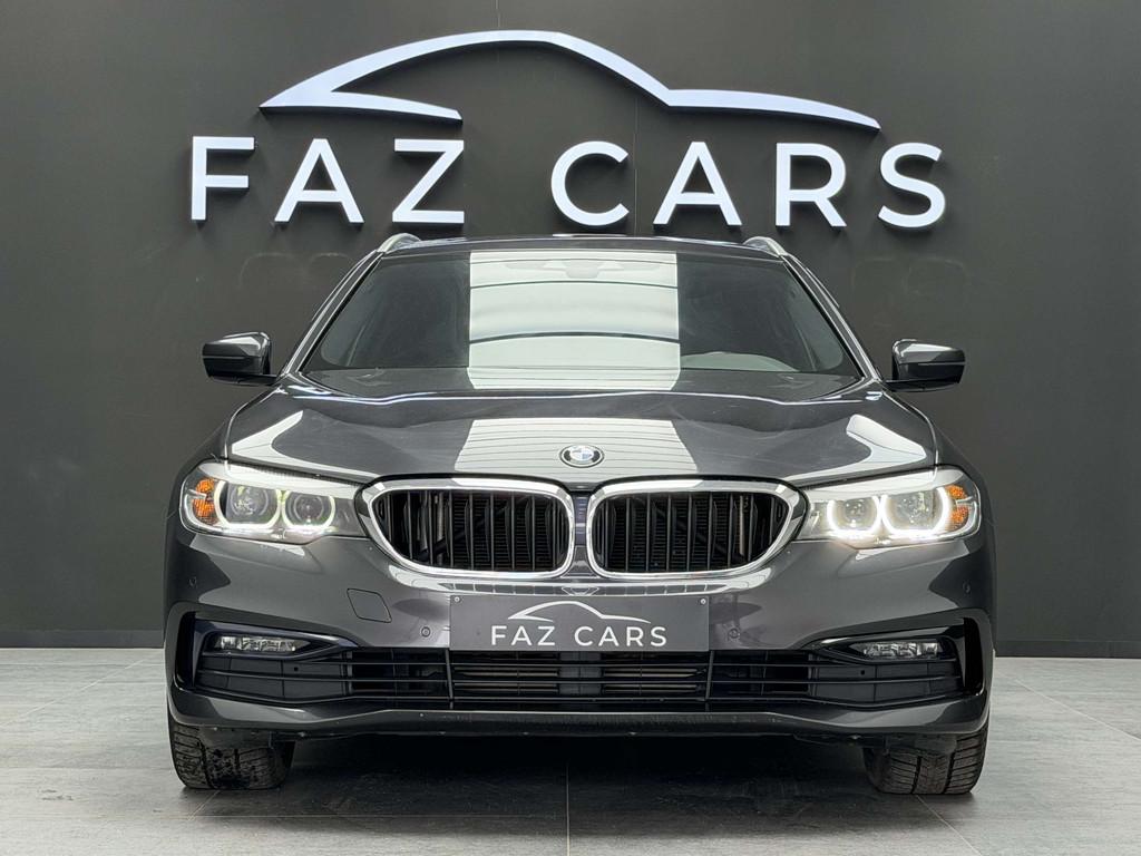 BMW 5 Serie 518 Touring 518 dA * T.PANO + CAMERA + CUIR + GP, Autos, BMW, Cuir, Entreprise, Noir, 5 portes