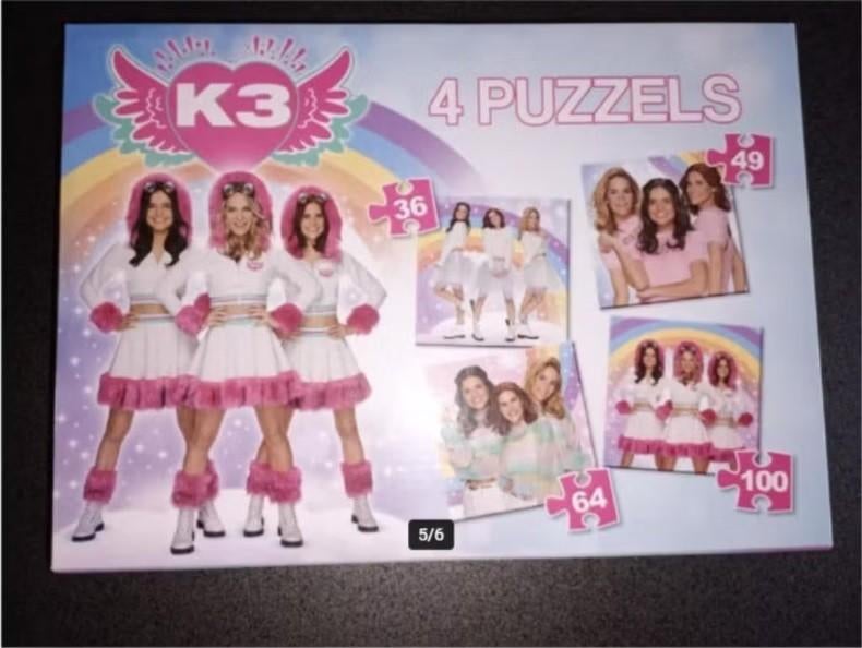 K3 puzzels, huggies, stagetent, dansmat, pyjama - 3-8€/stuk, Enlèvement ou Envoi, Utilisé