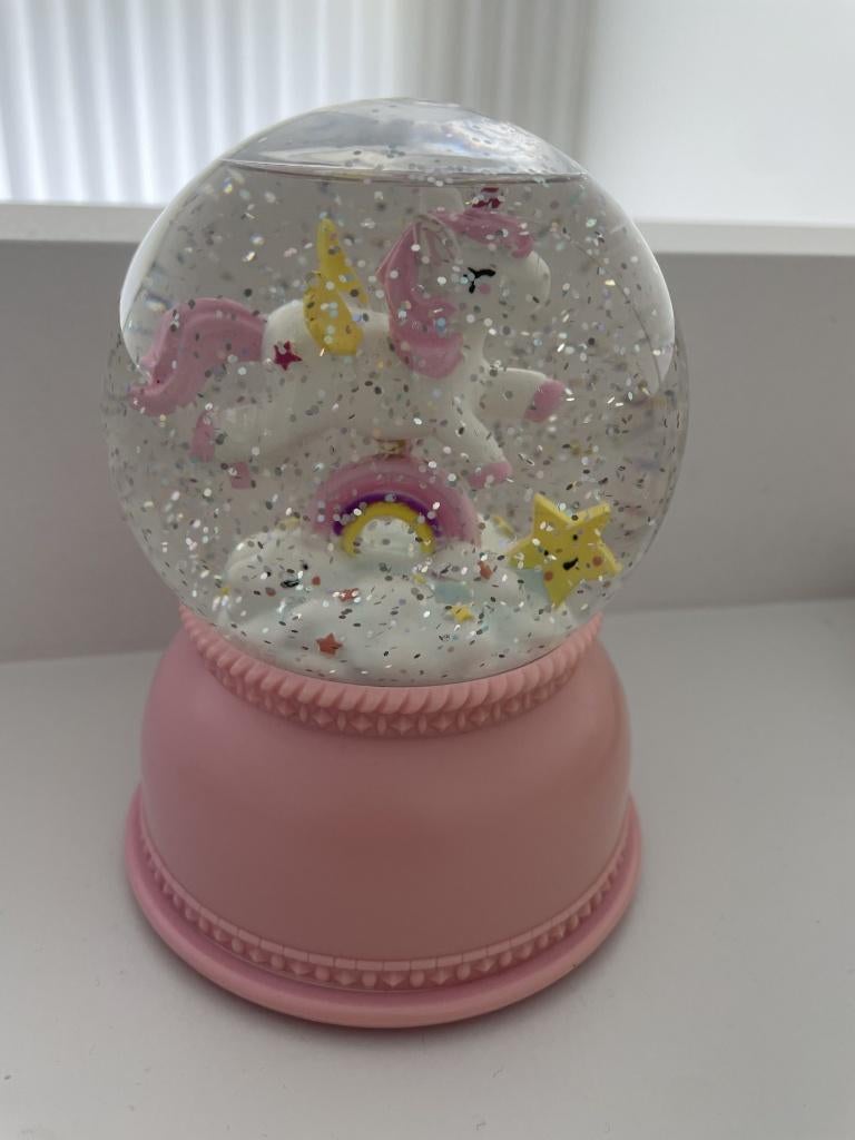 Veilleuse - boule à neige - licorne  A Little Lovely Company, Enlèvement ou Envoi, Comme neuf, Lampe