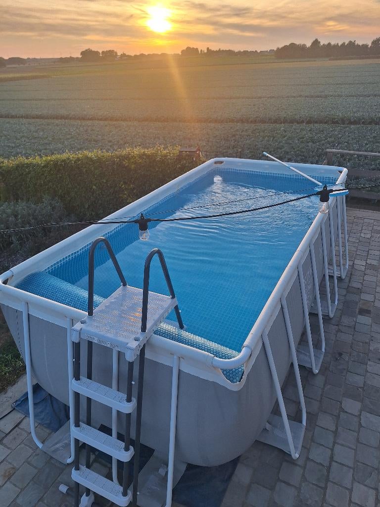 Piscine Intex 400x200x122, Enlèvement, Utilisé, Rectangulaire, 400 cm ou plus