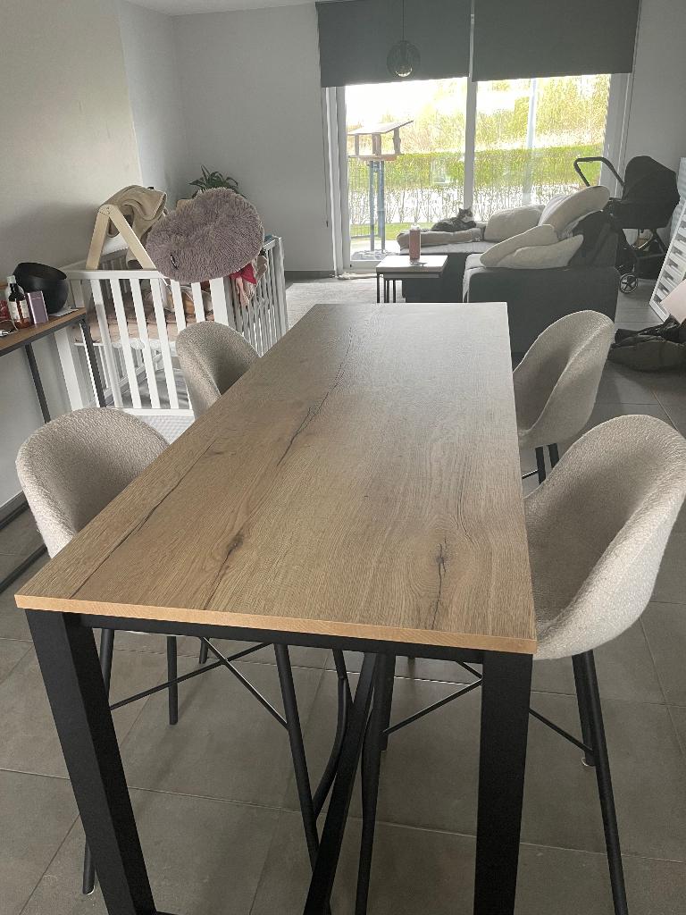Hoge Eettafel, Ophalen, Gebruikt, 50 tot 100 cm, Vijf personen of meer