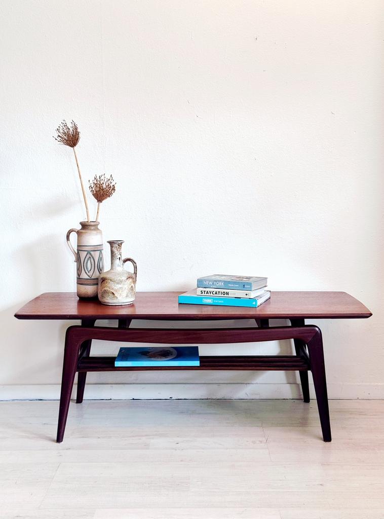 Vintage salontafel Louis van Teeffelen jaren 60 teak, Maison & Meubles, Enlèvement, Comme neuf, Midcentury vintage