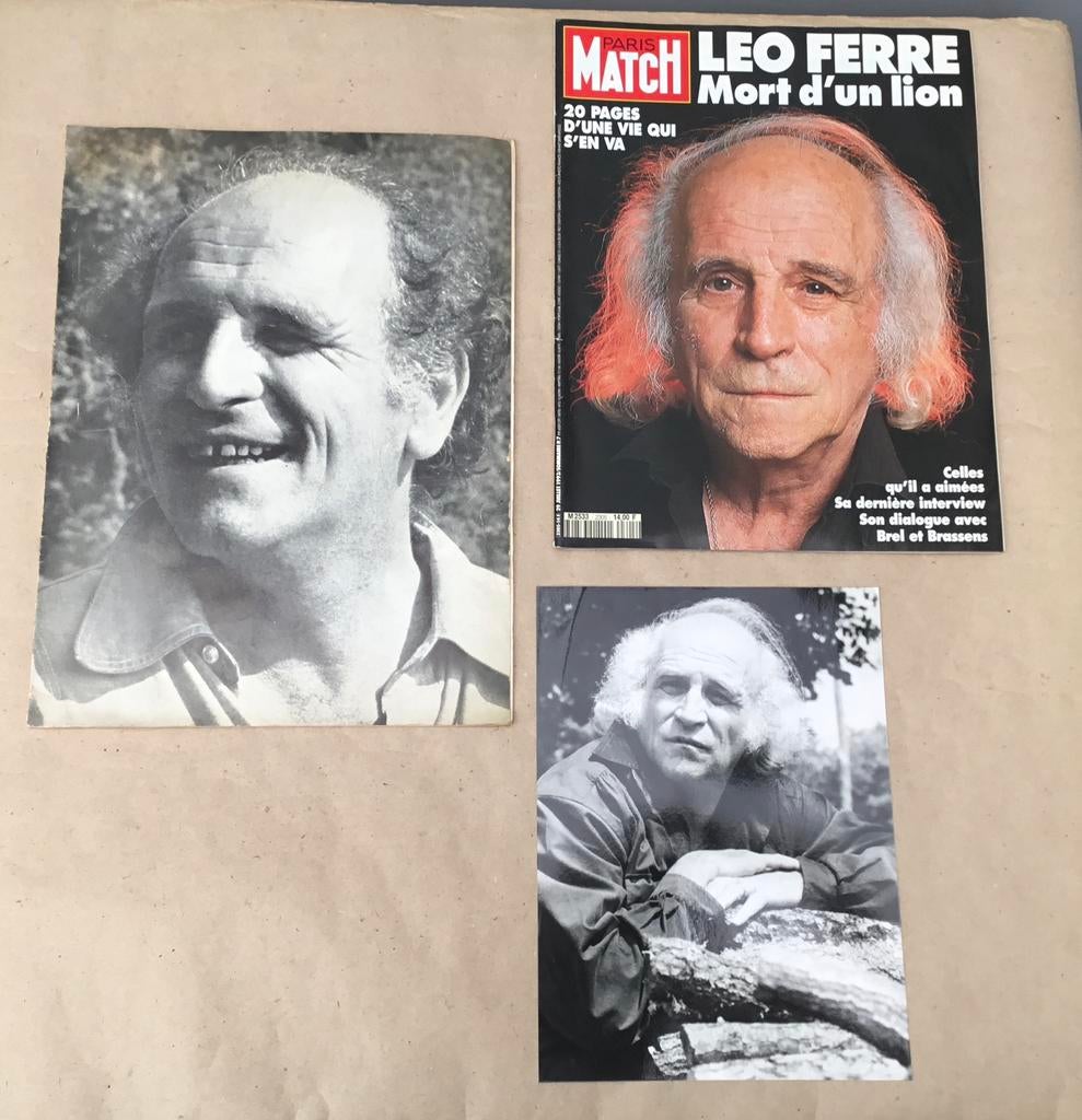 Lot Léo Ferré spécial Paris Match, photo et programme 1968, Collections, Enlèvement ou Envoi, Comme neuf, Livre, Revue ou Article