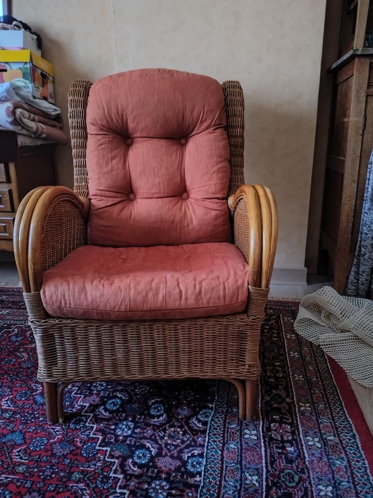 Rotan zetel, Huis en Inrichting, Ophalen, Gebruikt, Eenpersoons, Riet of Rotan