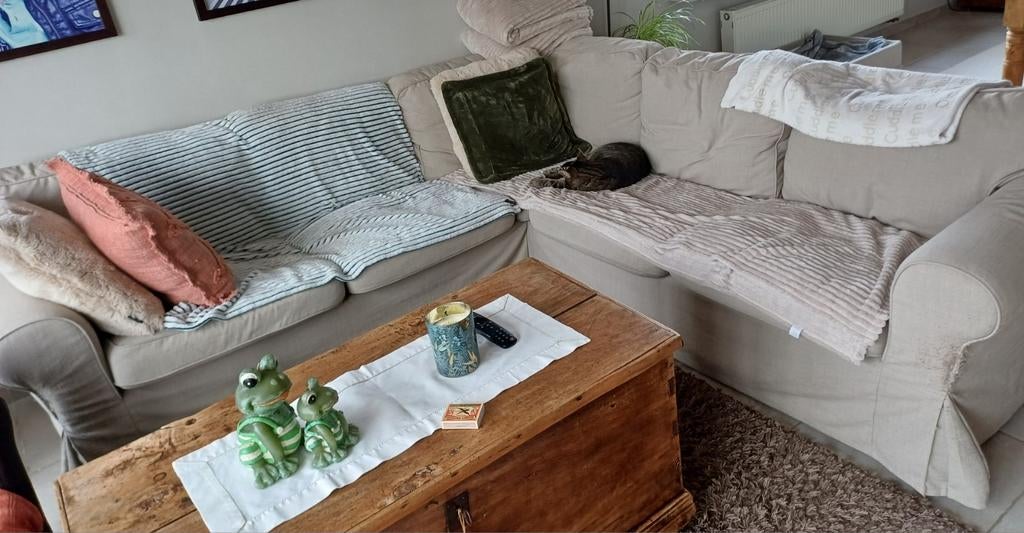 Beige hoeksalon, Huis en Inrichting, Zetels | Zetels, Ophalen