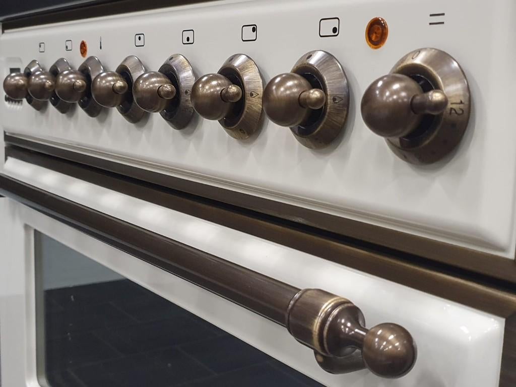 Luxe Boretti Majestic Fornuis 90cm crème & oud koper GASOVEN, Gaz, Classe énergétique A ou plus économe, Comme neuf, Enlèvement