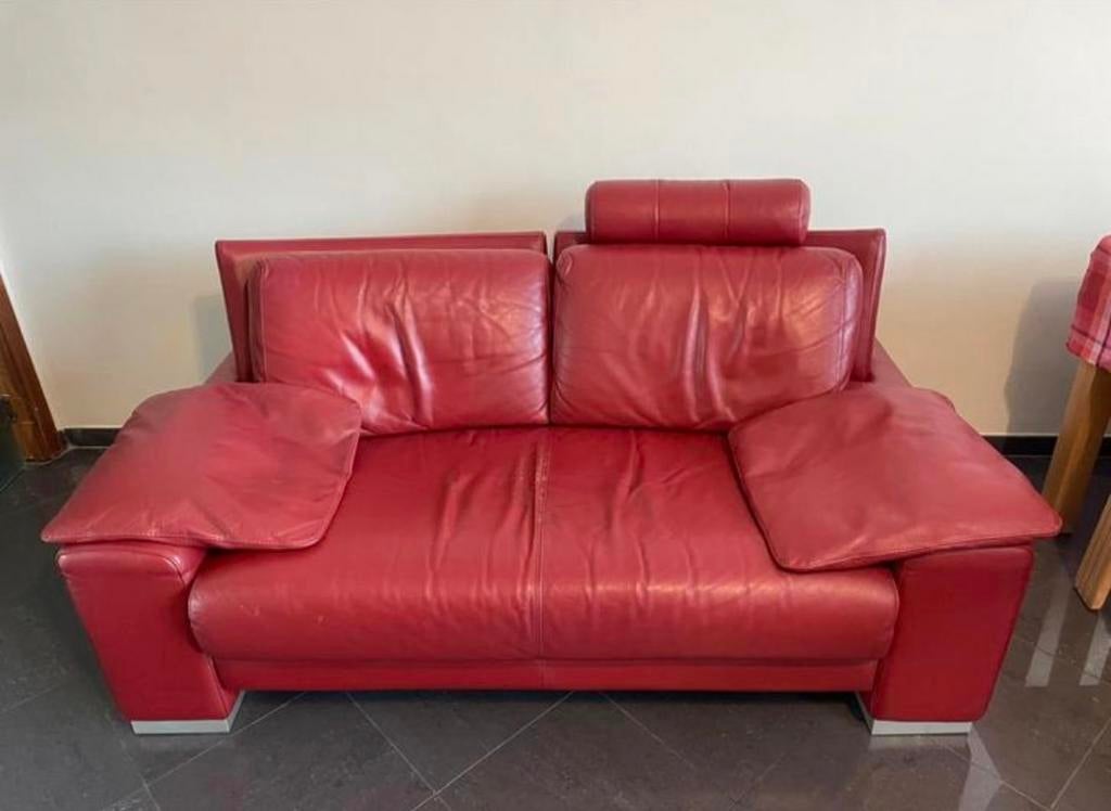 Deux places en vrai cuir de marque Nicoletti, Maison & Meubles, Enlèvement, Utilisé, Cuir, Design