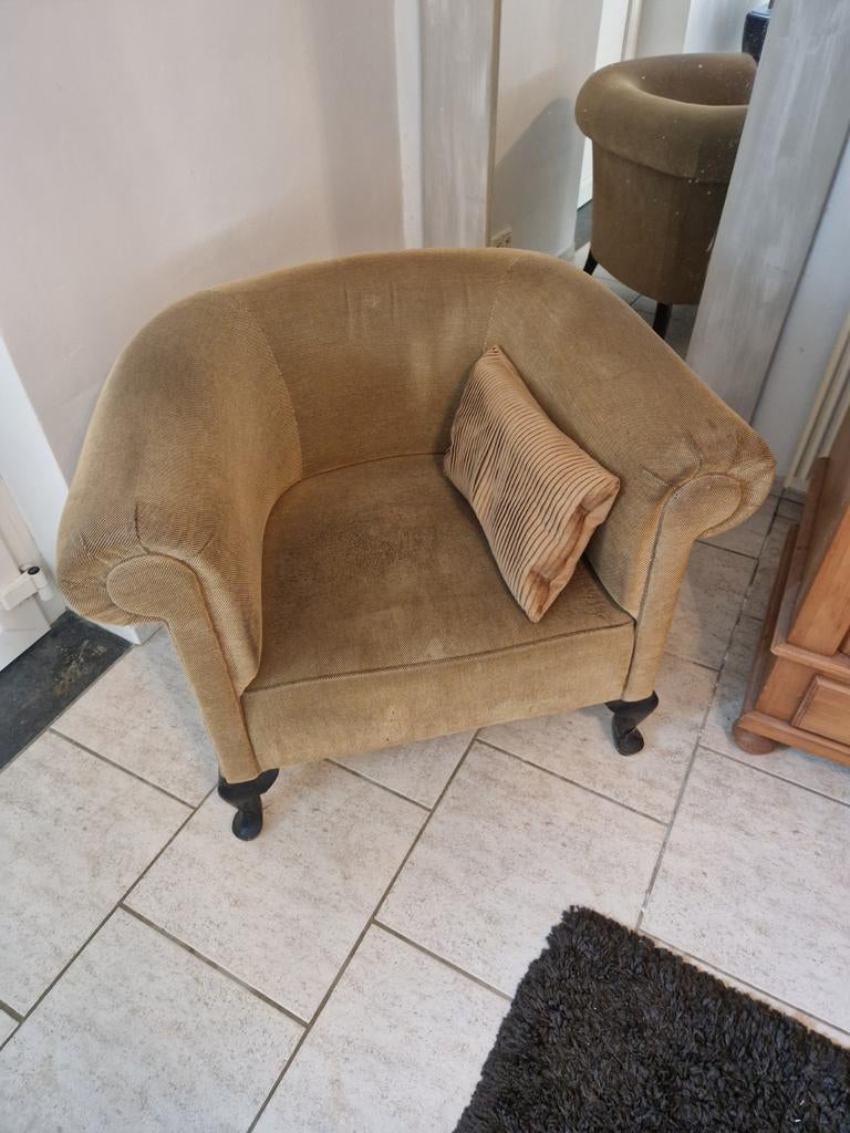 Echte originele Chesterfield club fauteuil, Enlèvement, Utilisé, Une personne