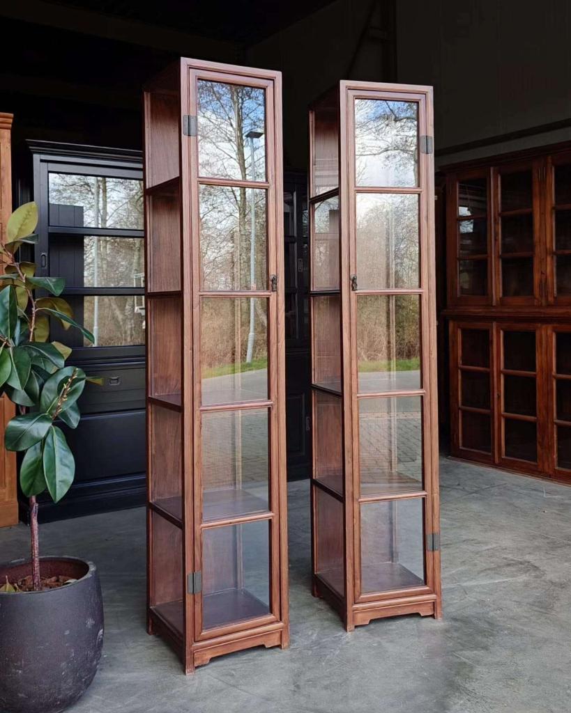 Prachtige unieke oosterse vitrinekasten | Museumkasten #7873, Ophalen of Verzenden