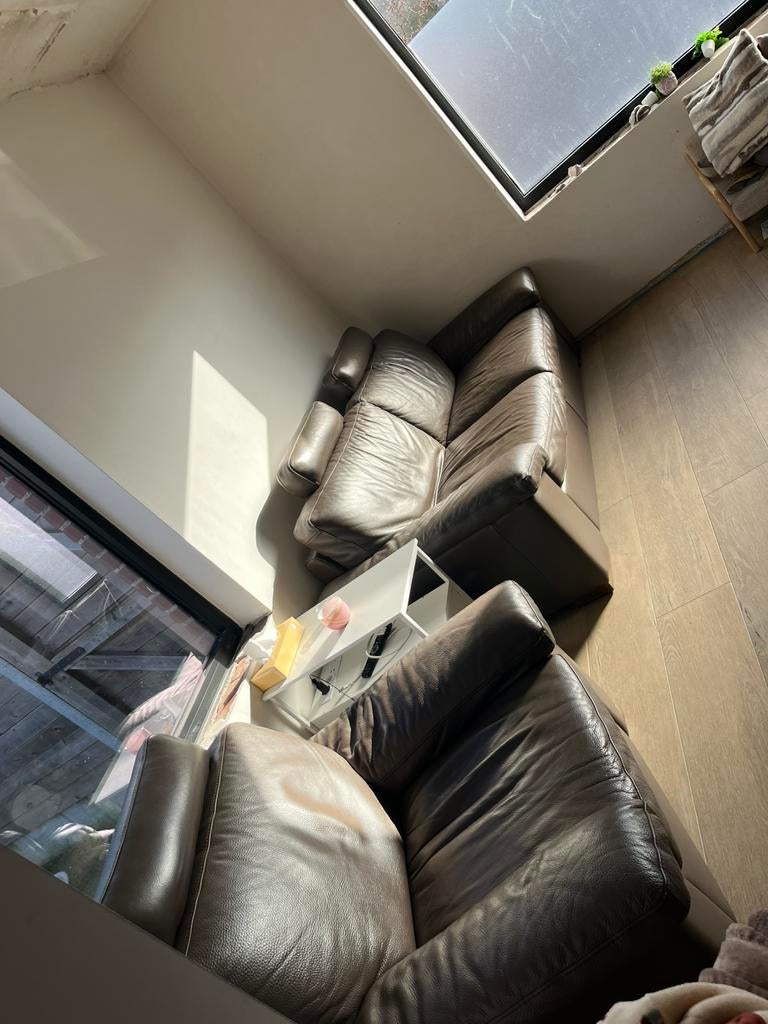 Lederen zetels natuzzi, Huis en Inrichting, Ophalen, Gebruikt, Leer