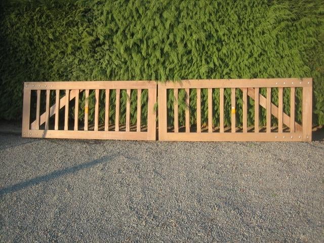 dubbele houten poort meranti, Doe-het-zelf en Bouw, Ophalen, Gebruikt, 225 cm of meer, Overige typen