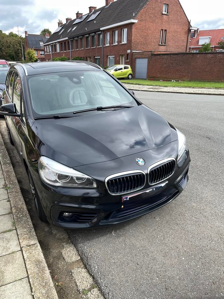 BMW 220i Grand Tourer, automatique, essence, 7 places, Autos, Cuir, 7 places, Entretenue par le concessionnaire, Noir