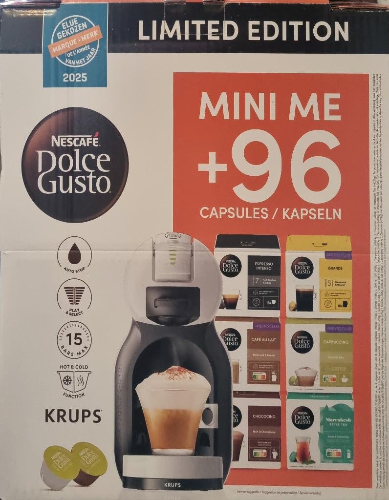 Dolce Gusto mini me + 96 capsules, Ophalen, 1 kopje, Koffiepads en cups, Afneembaar waterreservoir