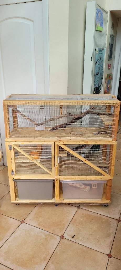 Grande Cage gerbilles hamster avec rangements faits maison, Animaux & Accessoires, 90 cm ou plus, Cage, Comme neuf, Enlèvement