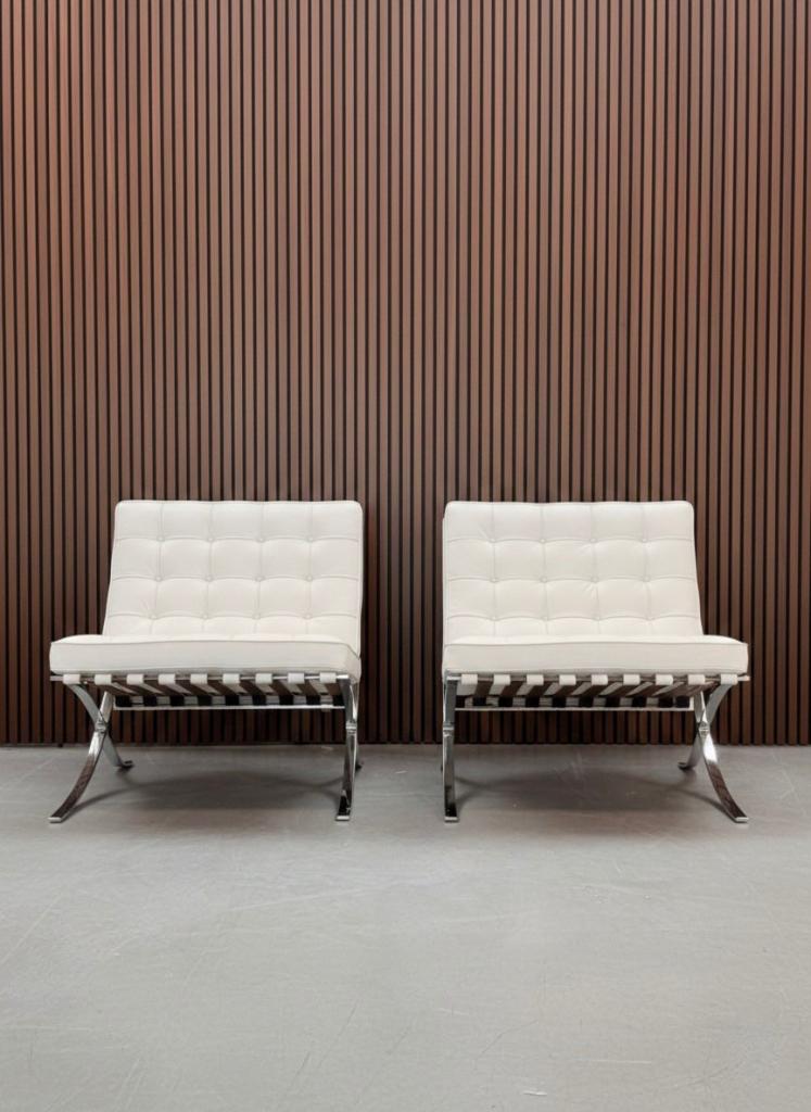 Knoll Barcelona chair - Bianco premium leder (wit), Enlèvement ou Envoi