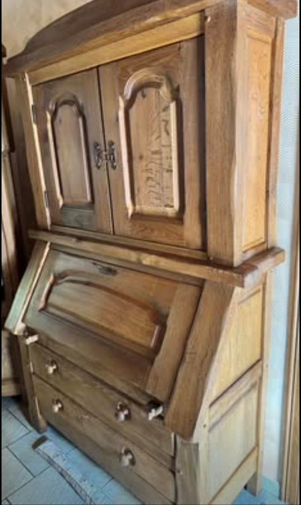 Meuble secrétaire en chêne massif, Enlèvement, Comme neuf