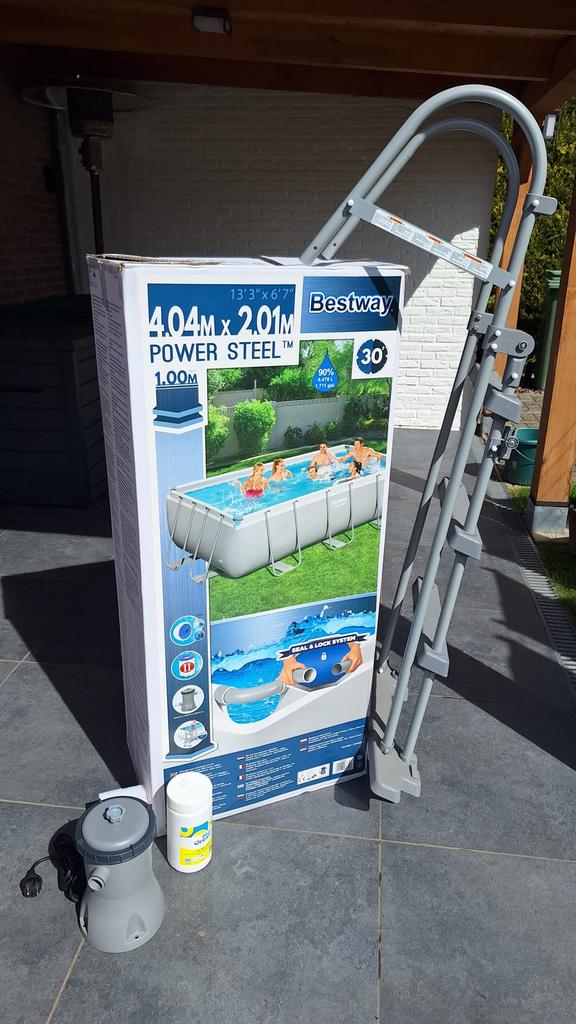 Zwembad 4m x 2m x 1m, Jardin & Terrasse, Piscines, Comme neuf, Enlèvement, 80 à 120 cm, Rectangulaire