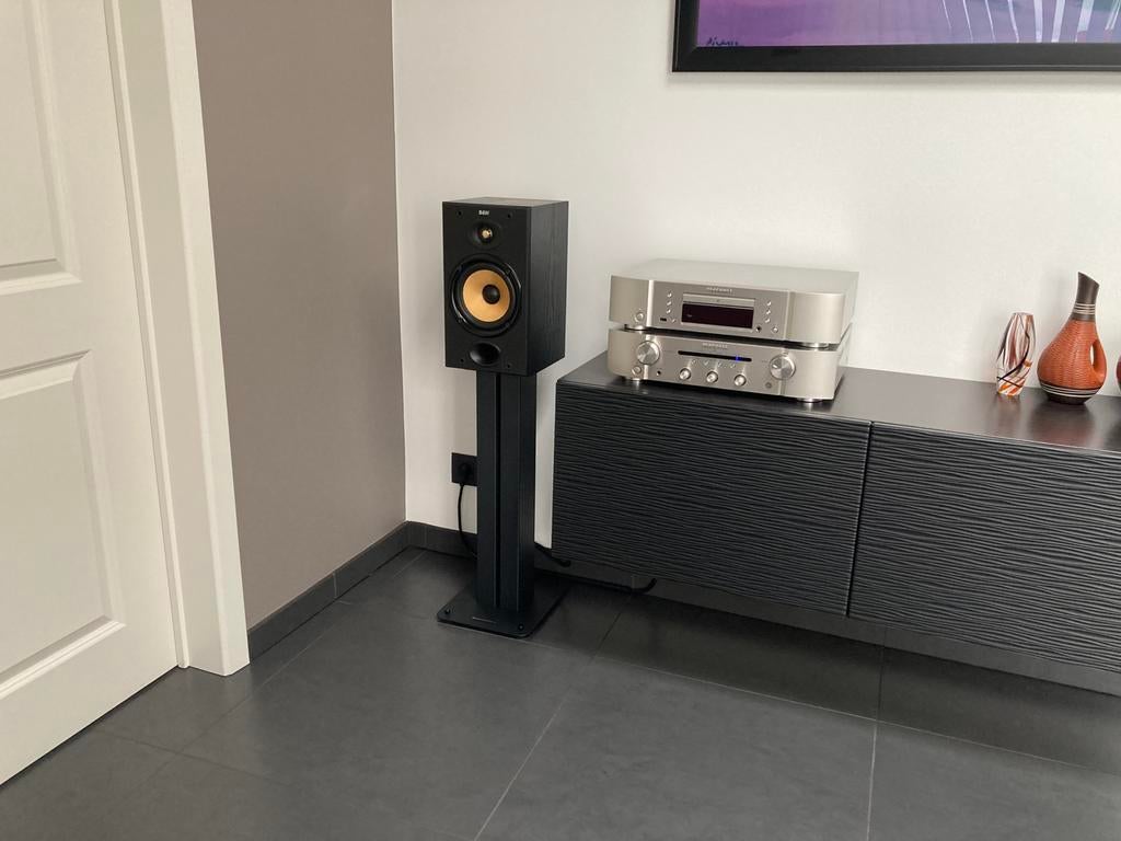 B&W Bowers Wilkins DM601 luidsprekers met stands zwart, Audio, Tv en Foto, Luidsprekerboxen, Nieuw, Ophalen of Verzenden, 60 tot 120 watt