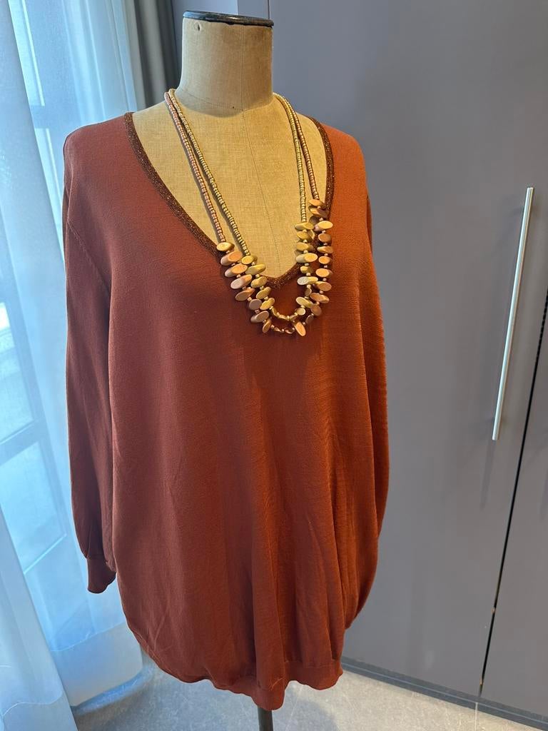 Fijne trui van XANDRES Gold, NIEUW, maat III (48/50), Kleding | Dames, Grote Maten, Ophalen of Verzenden, Nieuw, Bruin, Trui of Vest