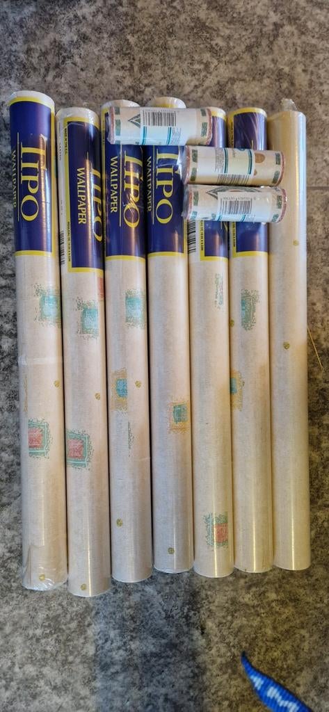 Behangpapier 7 rollen met decoratieband, Huis en Inrichting, Stoffering | Behang, Ophalen of Verzenden