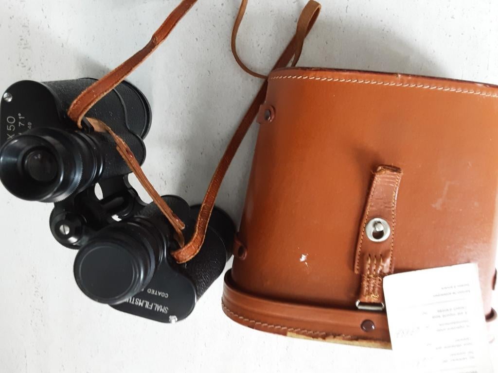 Jumelles de studio à film étroit 7x50, rares, Enlèvement ou Envoi, Comme neuf, Avec housse ou sac, Prisme de toit (à droite)
