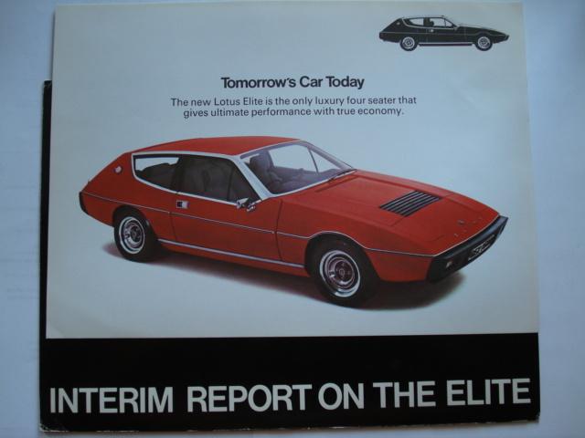 Lotus Elite 1974 Brochure Catalogue Prospekt SET, Verzenden, Gelezen, Overige merken