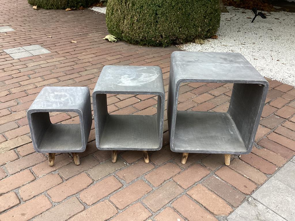 Design Bijzettafels van beton, Ophalen, Gebruikt, Vierkant, Overige materialen