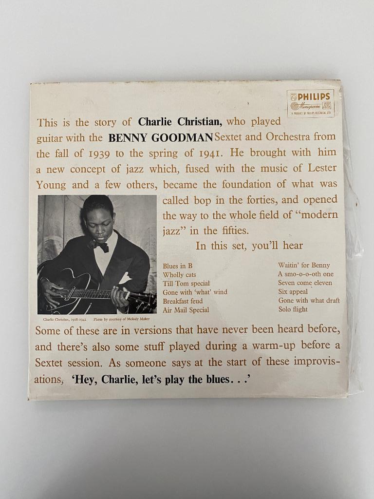 LP Charlie Christian With The Benny Goodman Sextet 1958, Cd's en Dvd's, Ophalen of Verzenden, Zo goed als nieuw, 1940 tot 1960