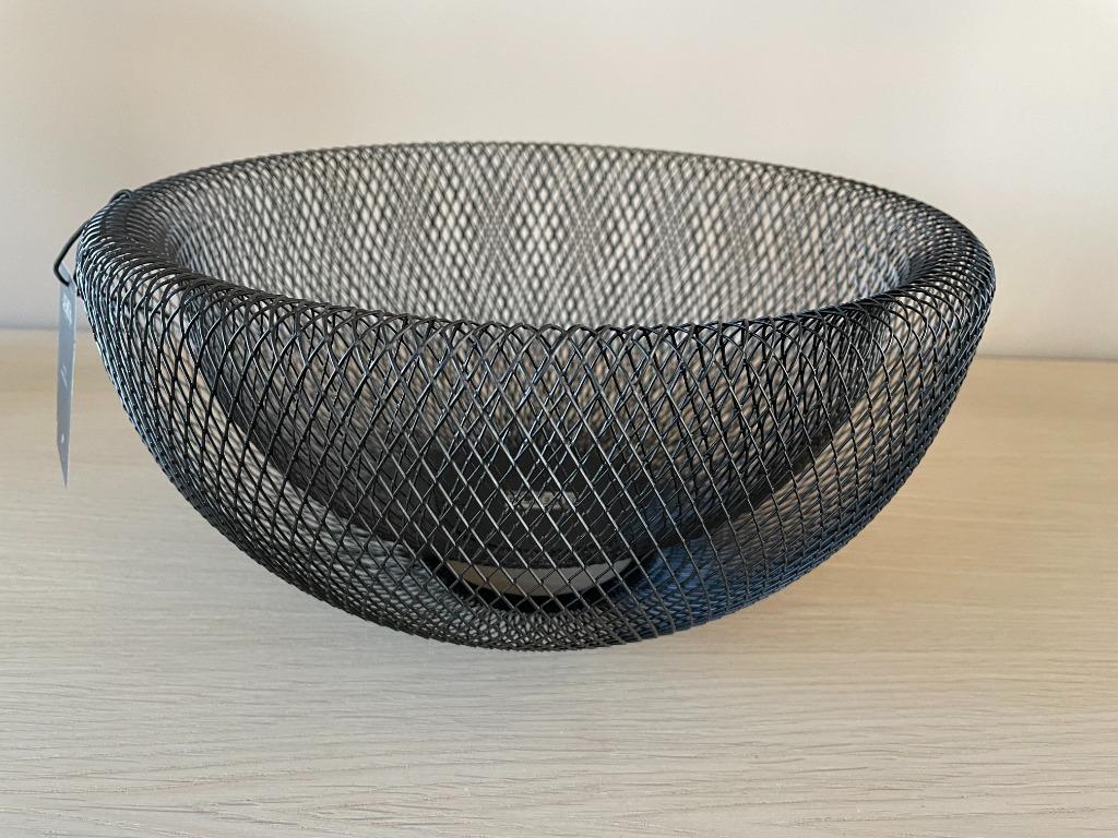 Zwarte fruitmand, Overige materialen, Mand, Rond, Nieuw