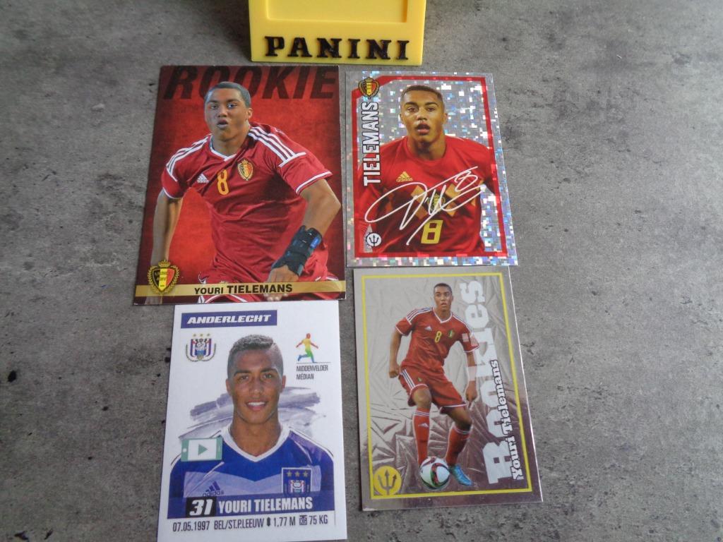 PANINI STICKER KAART   YOURI TIELEMANS  4X, Verzamelen, Ophalen of Verzenden