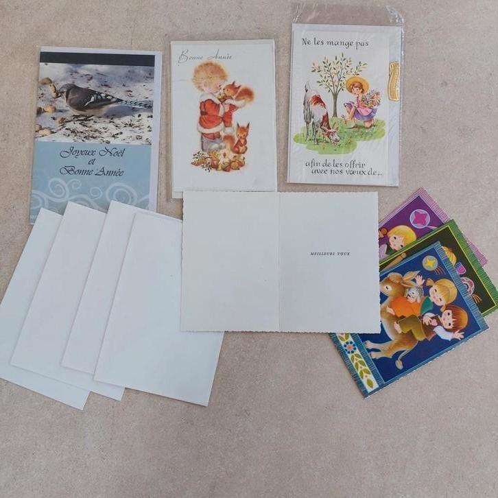 Lot Franstalige wenskaarten met omslag, Ophalen of Verzenden, Zo goed als nieuw