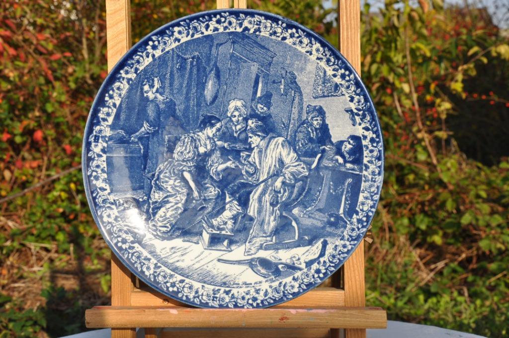 §  plat mural en faience delft decor signé Jan steen (31), Enlèvement ou Envoi